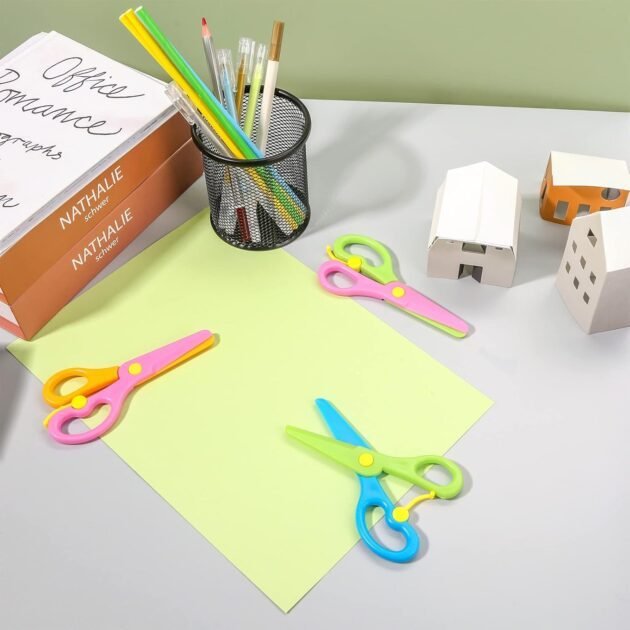 Preschool Training Scissors, 4Pcs Children Safety Pre-School Safety Scissors Art Craft Scissors - Image 6