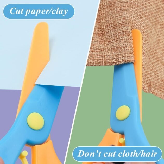 Preschool Training Scissors, 4Pcs Children Safety Pre-School Safety Scissors Art Craft Scissors - Image 2