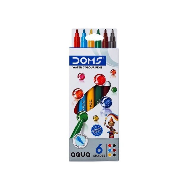 DOMS Aqua Water Colour Pens 6 Shades