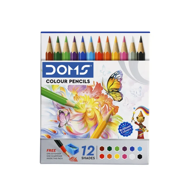 DOMS Colour Pencil 12 Shades – Half Size