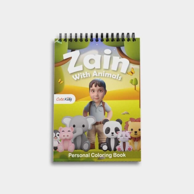 Personalized Kid's Coloring Book with Animals - (3d) Picture for Child -Coloring Book for Girls & Boys - Personalized With Child's Name