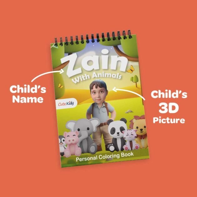 Personalized Kid's Coloring Book with Animals - (3d) Picture for Child -Coloring Book for Girls & Boys - Personalized With Child's Name - Image 4