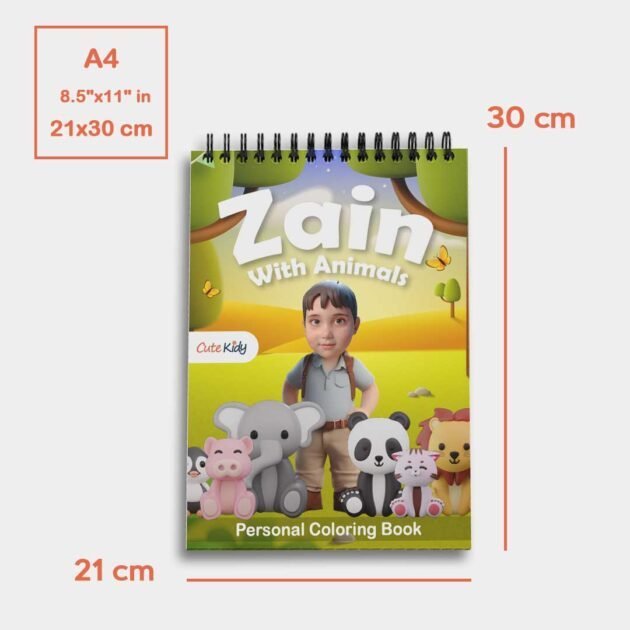 Personalized Kid's Coloring Book with Animals - (3d) Picture for Child -Coloring Book for Girls & Boys - Personalized With Child's Name - Image 6