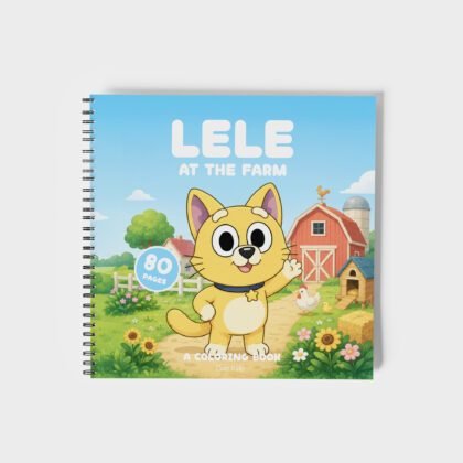 Lele Cat at the Farm Coloring Book for Kids – Wire-O, Personalized with Picture, Name & Certificate for your Child.