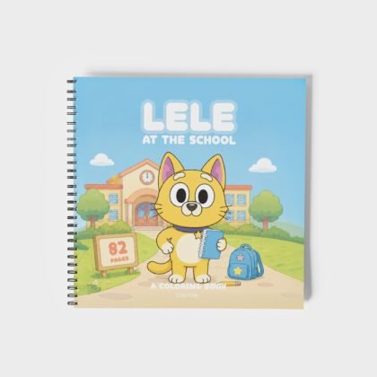 Lele Cat at the School Coloring Book for Kids – Wire-O, Personalized with Picture, Name & Certificate for your Child